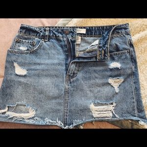 Distressed Jean Skirt